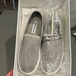 Brand new with box. Steve Madden gray suede sneakers